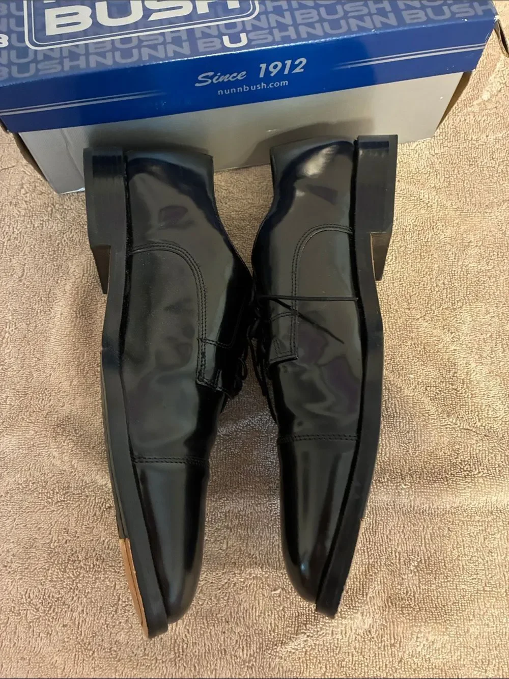 Men’s Nunn Bush Black Cap-Toe Oxford Dress Shoes size‎ 13 W